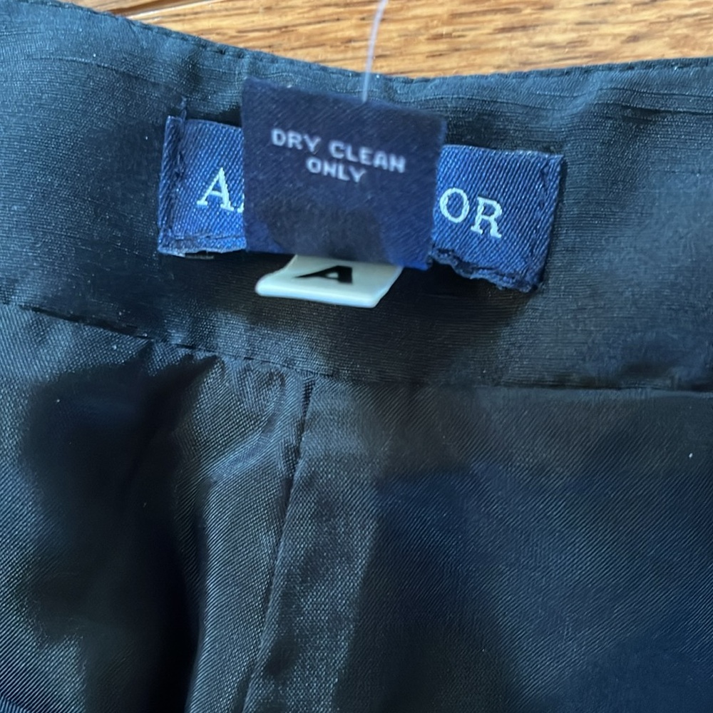 NWT Vintage Ann Taylor 100% Silk Floral Embroidered Black Pants - Picture 15 of 16